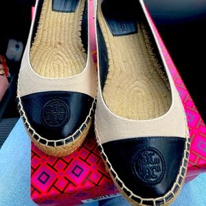 Tory Burch canvas slip ons